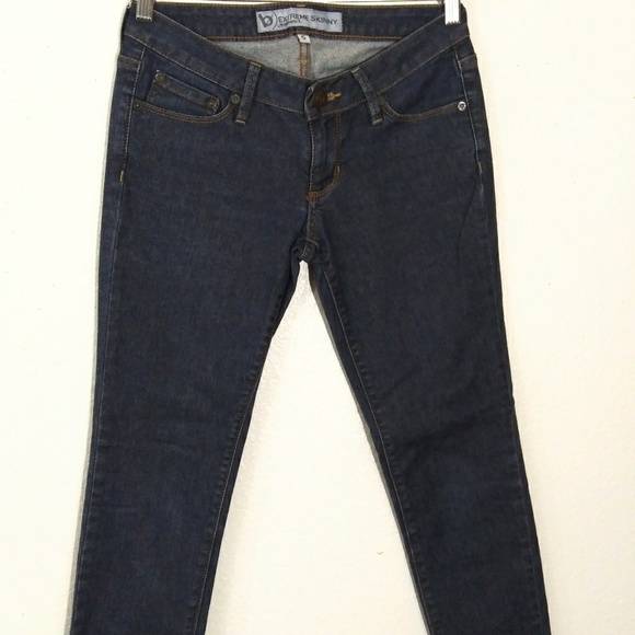Bullhead extreme low cut skinny juniors jeans dark fabric Size 5 - Picture 4 of 9